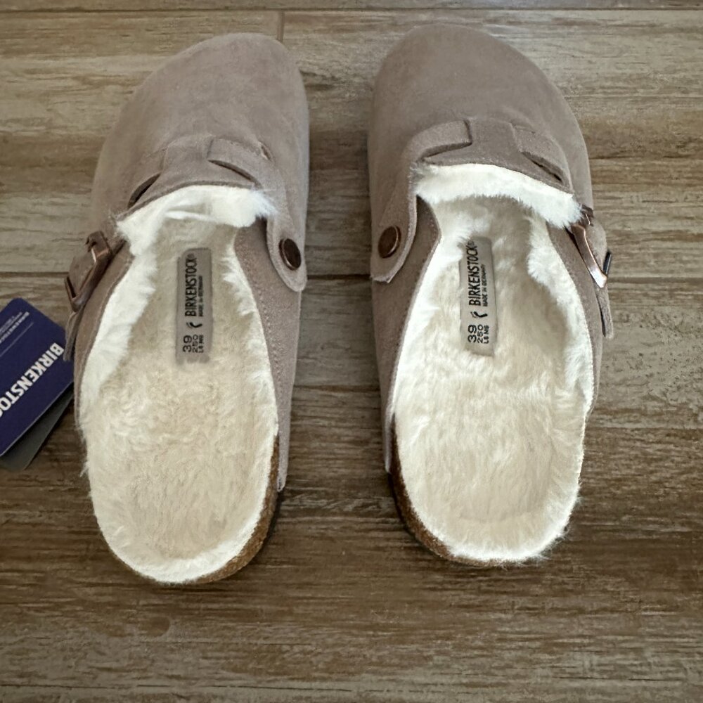 BIRKENSTOCK Boston Shearling Taupe Clogs size 7 7.5 8 8.5 9 9.5 38 39 40 Women’s - Picture 4 of 7